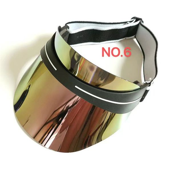 

2021 designer visor summer fashion men's and women's sunhat latest design dazzle color transparent pvc sun hat, Blue;gray