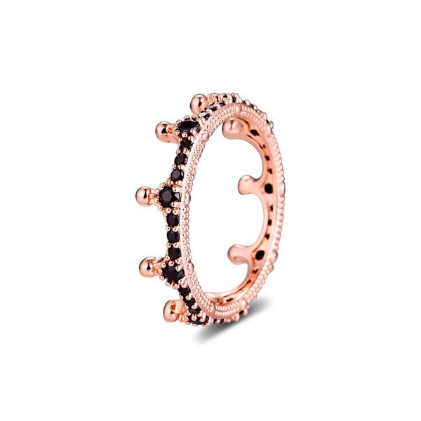 

cluster rings 100% real 925 sterling silver ring female enchanted crown wedding engagement for women fashion jewelry anillos, Golden;silver