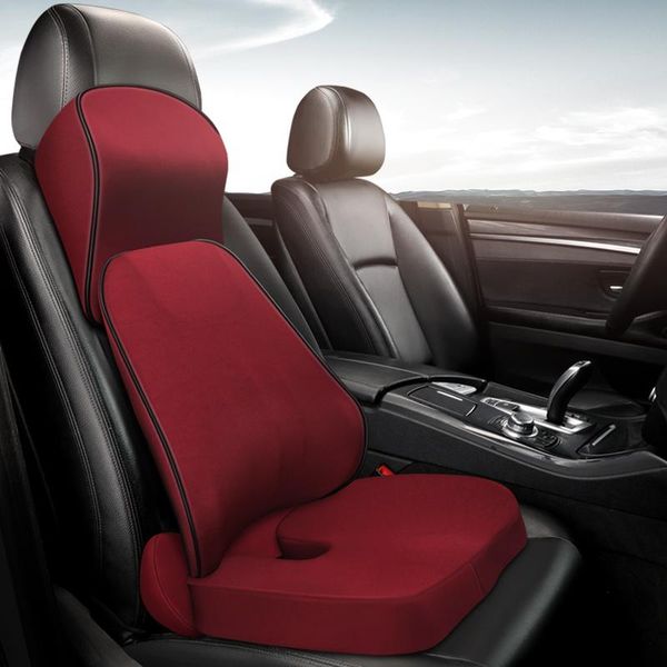 

seat cushions car lumbar support pillow cushion back memory cotton breathable mesh chair accessories