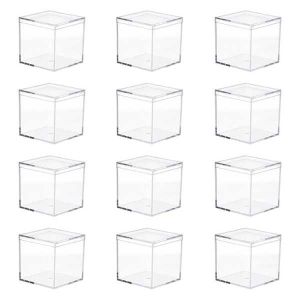 

gift wrap 12pcs transparent acrylic box square storage container for room organization