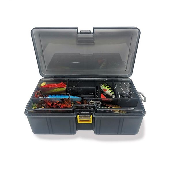 

double-layer fishing accessories storage box fish hooks bait tool household parts