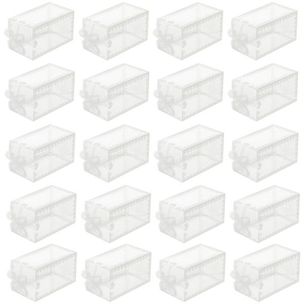 

gift wrap 50pcs rectangular candy container bowknot boxes transparent holder