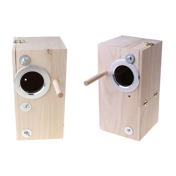 

bird cages k3na wooden nesting breeding box house parakeet mating case with clear window for c.ckatiel finch canaries lovebird conure