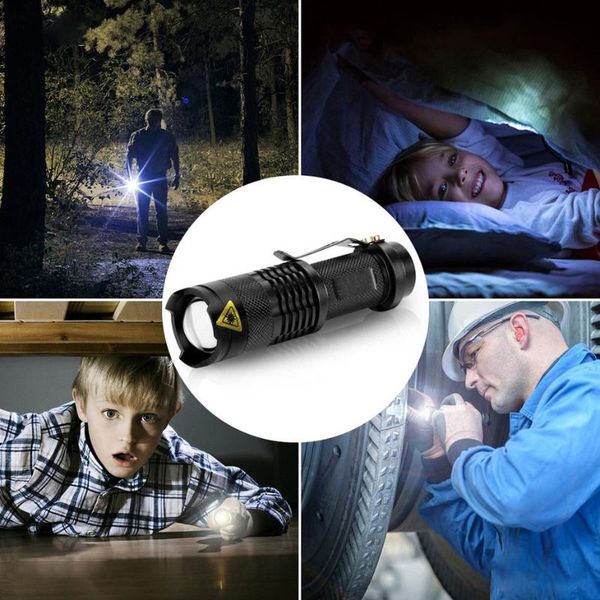 

flashlights torches q5 3 modes rechargeable torch light led camping lantern tactical mini high power with clip waterproof