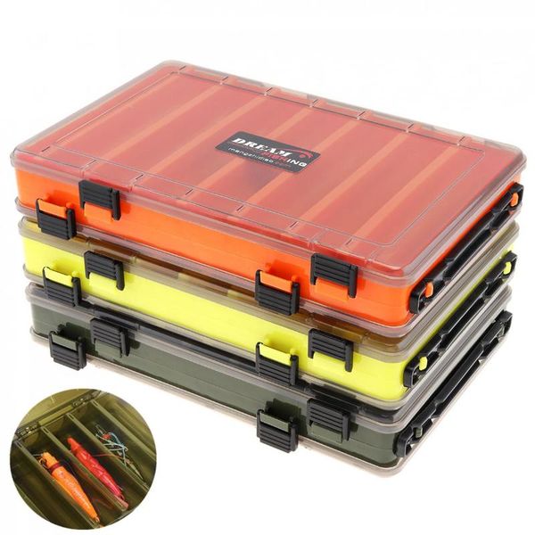 

double side thickening 14compartments squid fishing lure box for shrimp bait minnow lures storage case accessories