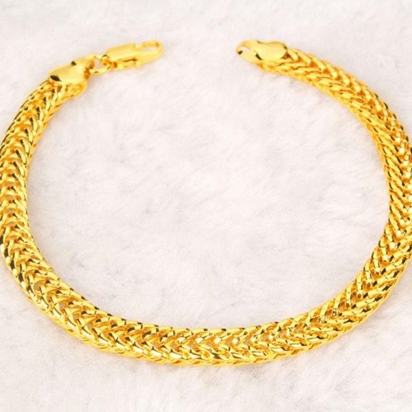 

link, chain domineering bracelet yellow gold filled cowboy jewelry, Black