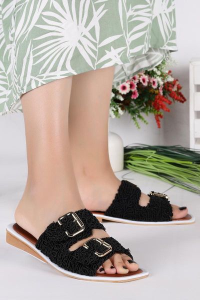 

slippers woggo pnt 366050 mesh pattern casual female, Black