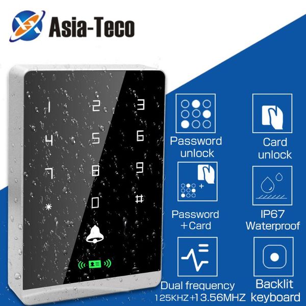 

waterproof touch screen rfid standalone access controler 125khz 13.56mhz control wegand input+output 2000 user fingerprint