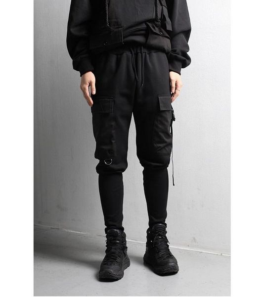 

men's pants casual fashion brand loose sports korean work dress, Black