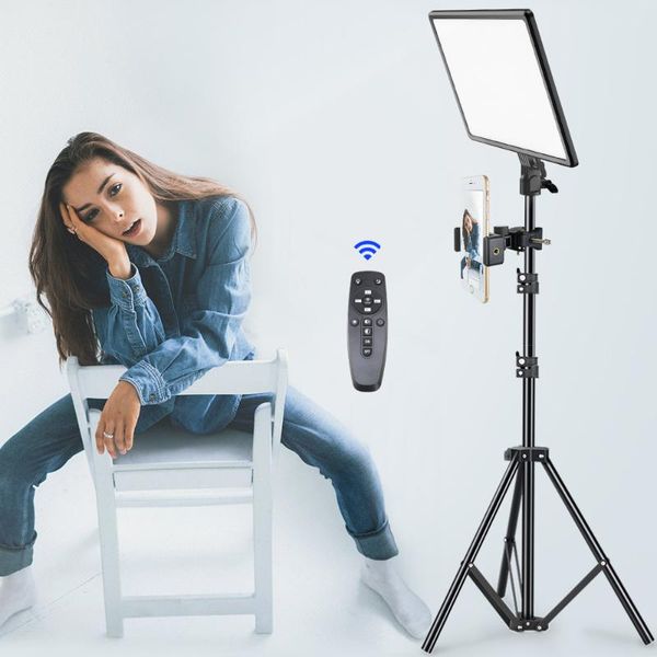 

flash heads led video light panel lamp eu us plug 3200k-6000k pography lighting with remote control phone holder for po studio live