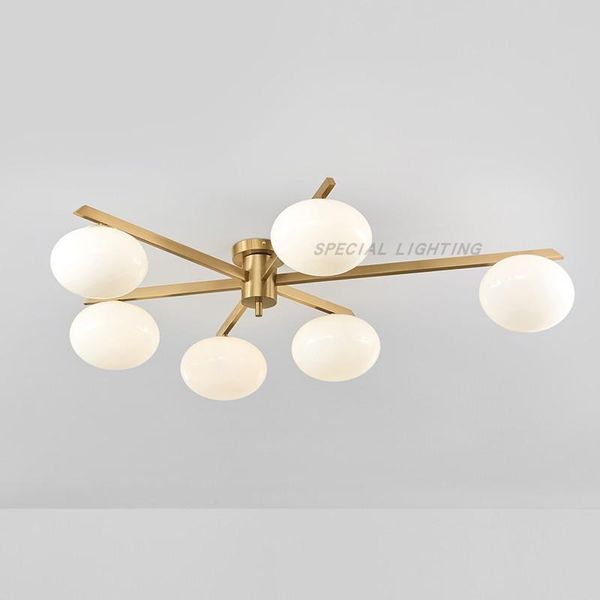 

ceiling lights modern minimalist living room lamp nordic designer bedroom dining glass creative stainless steel copper