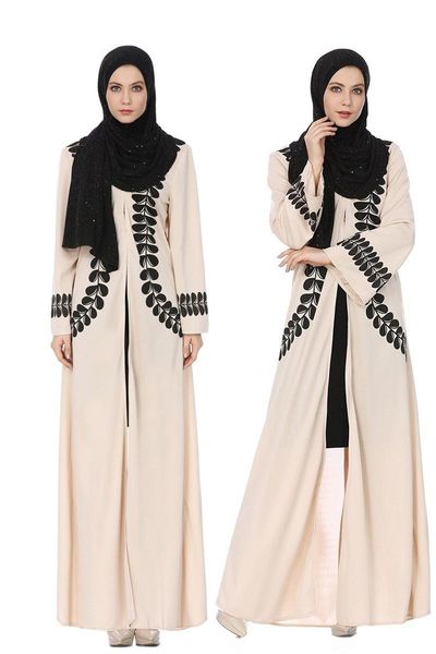 

casual dresses houthion muslim long arab printed women's dress sleeve loose dubai ramadan plus size v-neck ankle-length, Black;gray