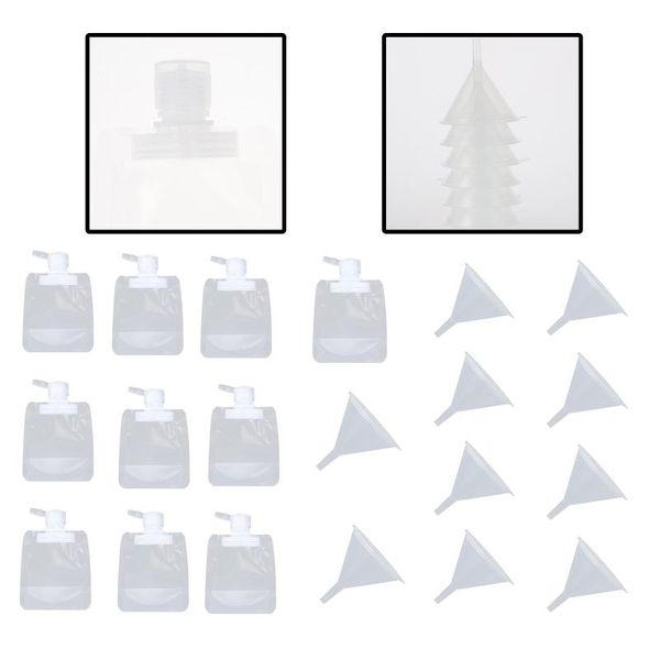 

storage bags 1 set empty travel portable lotion squeeze emulsion and tools