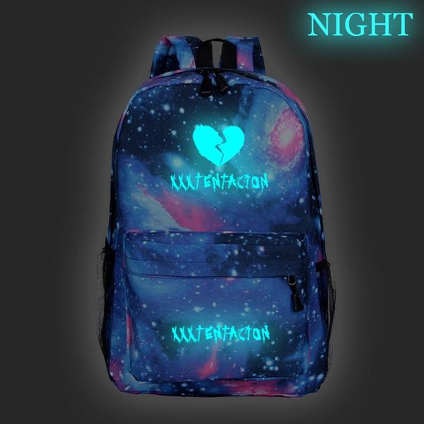 

backpack xxxtentacion backpacks women/men's school bags luminous traveling teenage lapcanvas mochila bag