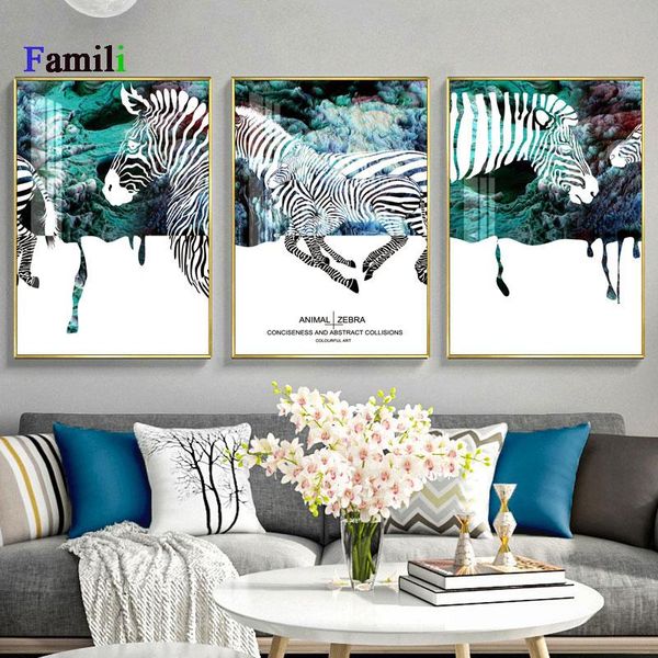 

paintings landscape canvas poster nordic decoration abstract zebra wall art print painting decorative picture scandinavian home decor