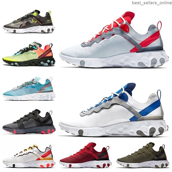 

2021 react element 55 87 undercover men women running shoes tour yellow bright blue red orbit mens designer sneakers trainers sports, Black