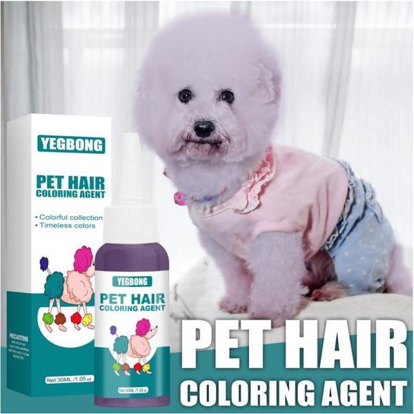30ML Pet Crema Colorante Per Capelli Cane Gatto Animali Semi Permanente Non Tossico Pet Grooming Coloranti Coloranti Pigmento Agente