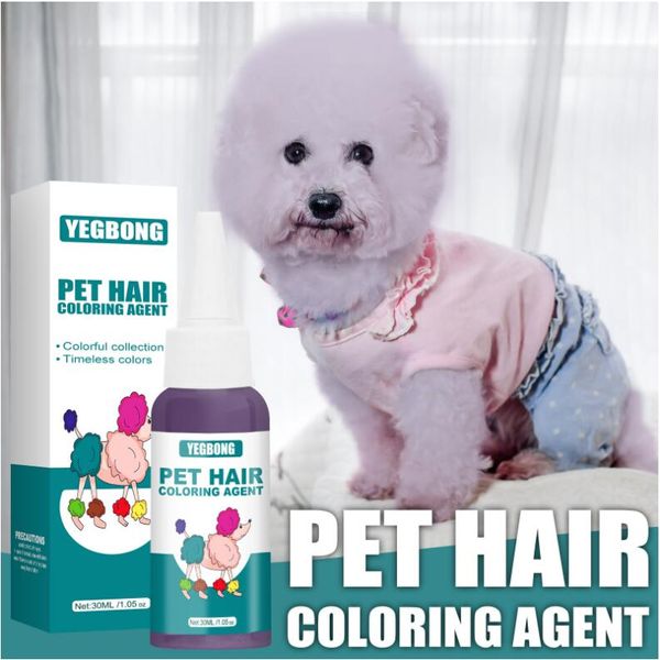 30ml animal de estimação tintura de cabelo creme cão gato animais semi permanente não-tóxico animal de estimação grooming corante corante corantes agente de pigment