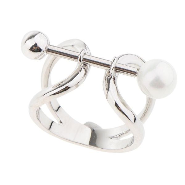 

pins, brooches fancy pure copper multi-functional ring pearl cross-bar scarf shawls buckle, Gray