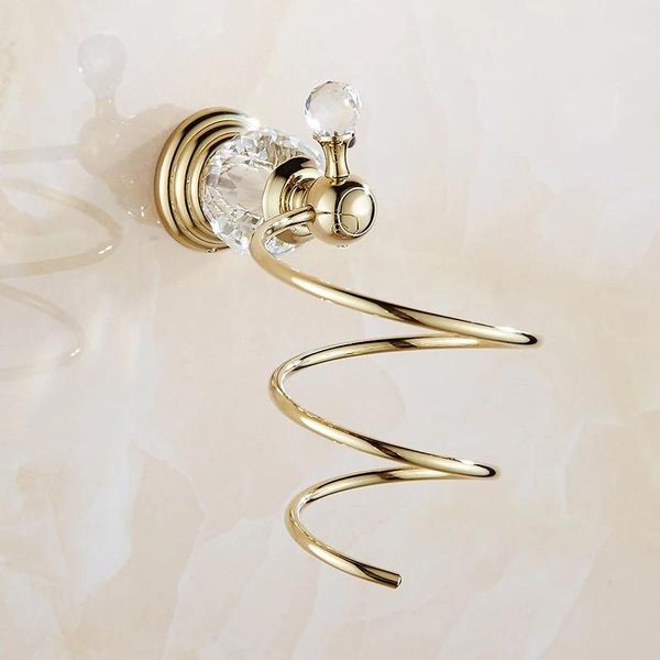 

bathroom shelves brass crystal wall shelf mounted hair dryer storage hairdryer support