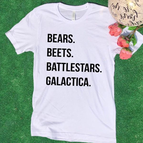 

women's t-shirt bears beets battlestar galactica t shirt dwight schrute farms casual women tee cotton fashion short sleeve tshirt drop, White