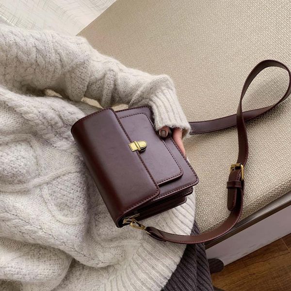 

evening bags mini solid color pu leather crossbody for women 2021 lock shoulder simple bag travel small handbags and purse