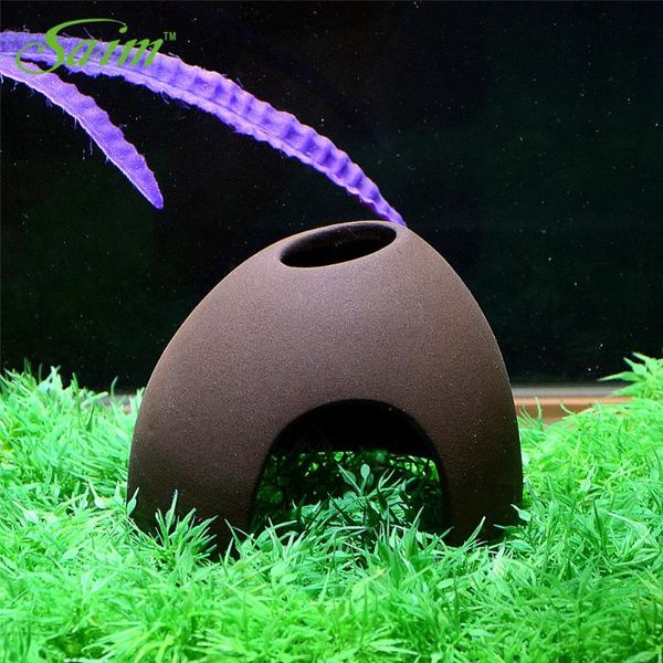 

mini fish breeding hole for aquarium decorations ceramic shrimp shelter hiding cave landscape tank decoration