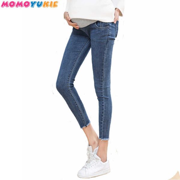 Umstandskleidung Elastische weiche Umstandsjeans Skinny Schwangerschaftshosen Schöne Hosen für schwangere Frauen Frühling Sommer Kleidung 210713