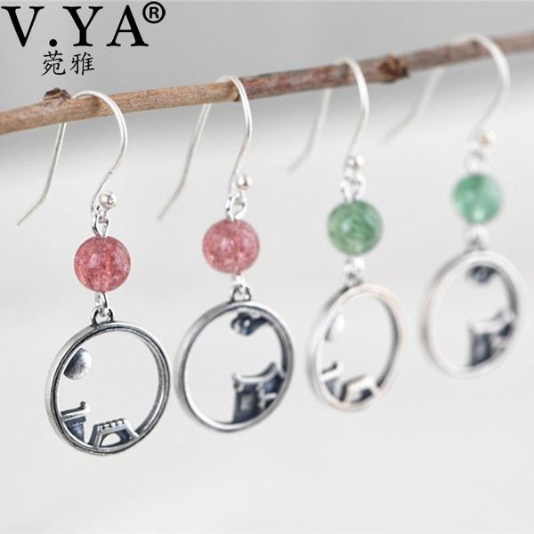 

dangle & chandelier v.ya vintage fashion national style ethnic strawberry crystal earrings temperament retro women's jewelry 925 sterli, Silver