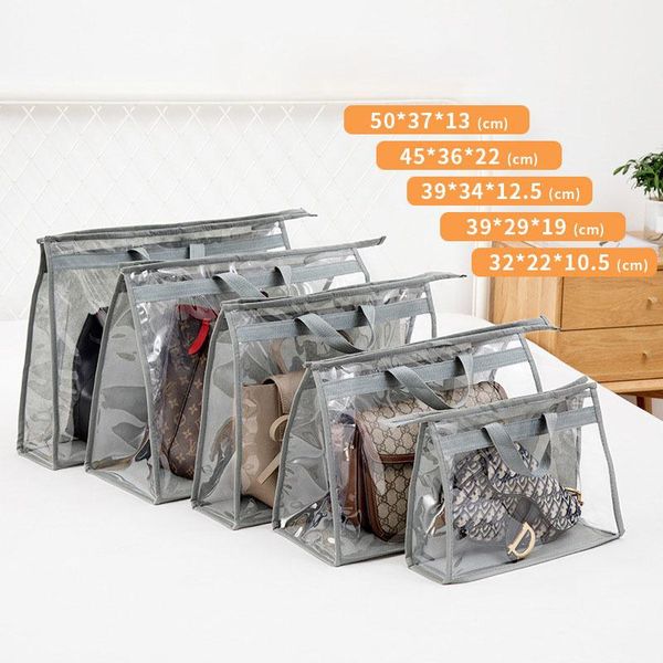 

transparent dust bag handbag wardrobe finishing storage hanging toiletry pouch closet cover 20038 bags