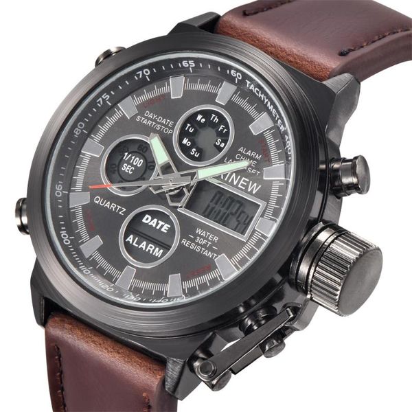 

wristwatches electronic watches men 2021 luxury business sport analog montre homme clocks mens automatic pointer glass, Slivery;brown