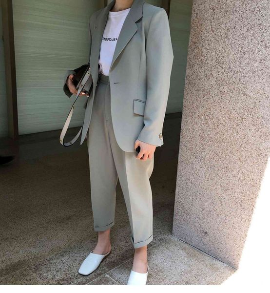 

women's suits & blazers female blazer long sleeve, bundled with single-button jacket, pants, office coat, two-piece p530, White;black