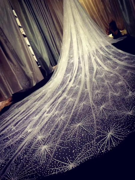 

bridal veils 2021 one-layer chapel veil long wedding tulle lace for bride, Black