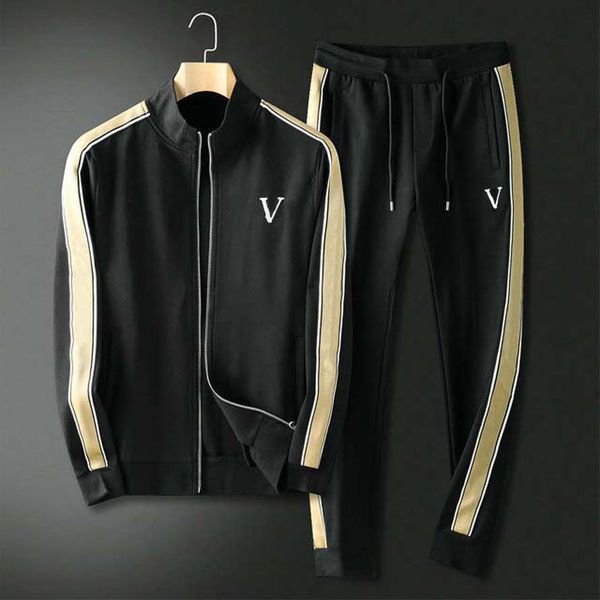 

21ss mens tracksuit two pieces sets jackets long sleeves and pants with letters embroidery fashion style spring autumn outwear sports set ja, Gray