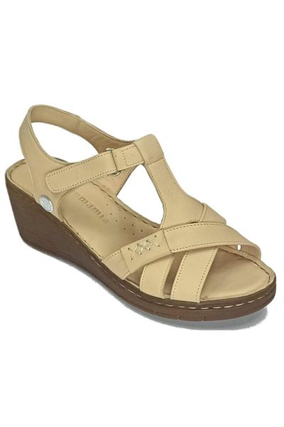

sandals women's beige wedges comfort d21ys 1300, Black