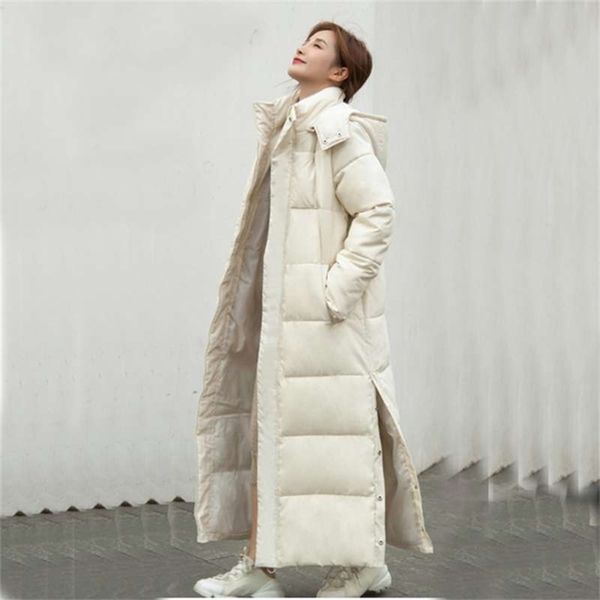 

thick down parka women with hood jacket winterr coat cultivate morality fashion eider hoodie thick 805 210927, Black