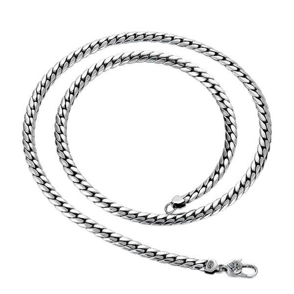 

925 sterling silver link chain men's necklaces american european handmade designer punk gothic antique luxury jewelry accessories gifts