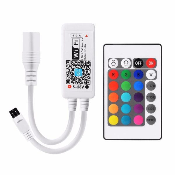 

smart home control rgb led strip wifi controller lights 24 keys remote dimming lamps