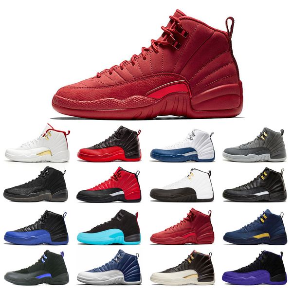 

with box 12s basketball shoes 12 for man black purple bulls dark grey fiba flu game french blue winterized wings utility university indigo s
