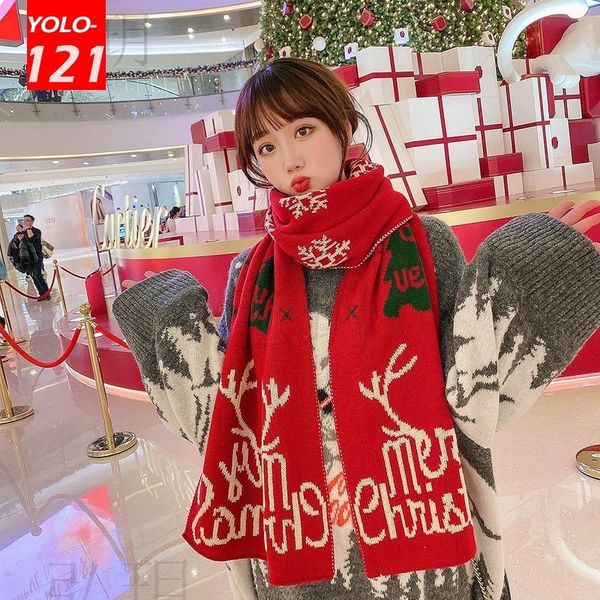 

hats, scarves & gloves sets autumn and winter knitted warm all-match japanese shawl couple men women christmas gift scarf, Blue;gray