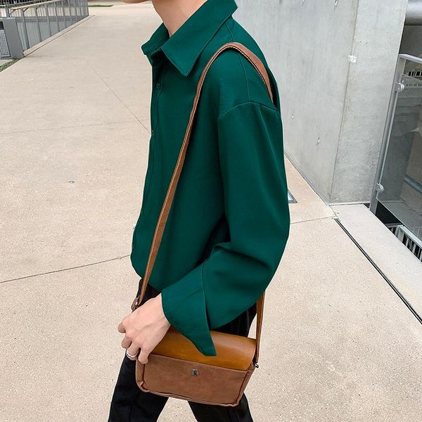 

men's casual shirts autumn dress fashion society mens formal korean loose multicolor long-sleeved men -2xl, White;black