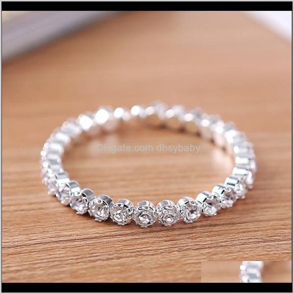 

bracelets drop delivery 2021 12 pieces lot 1 row elegant crystal rhinestone stretch bracelet bangle wedding bridal accessories wholesale jew, Golden;silver