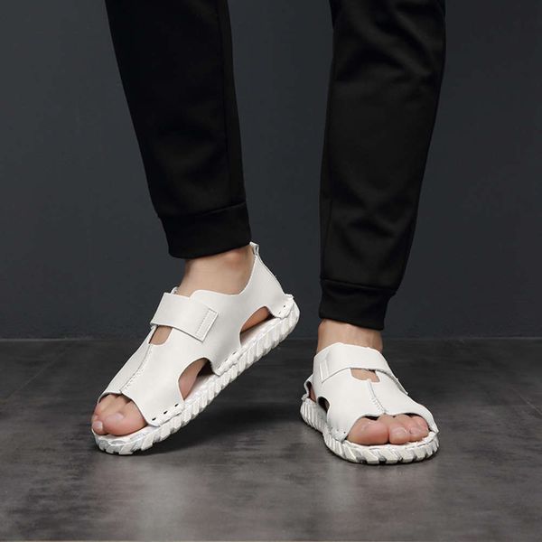 

casual shoes sandals men's new summer 2019 british home outdoor casual shoes trend hole open toe soft soled beach 81ws, Black