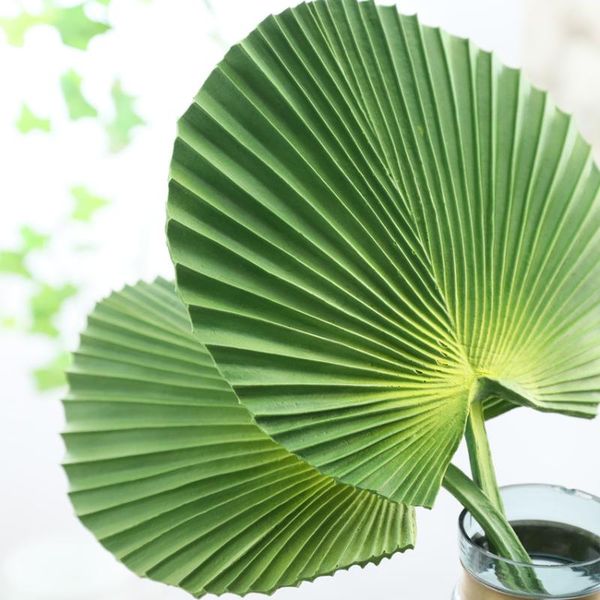 

decorative flowers & wreaths pu simulation plants palm leaf wedding backdrop decor flower arrangement layout green fan home decoration fake