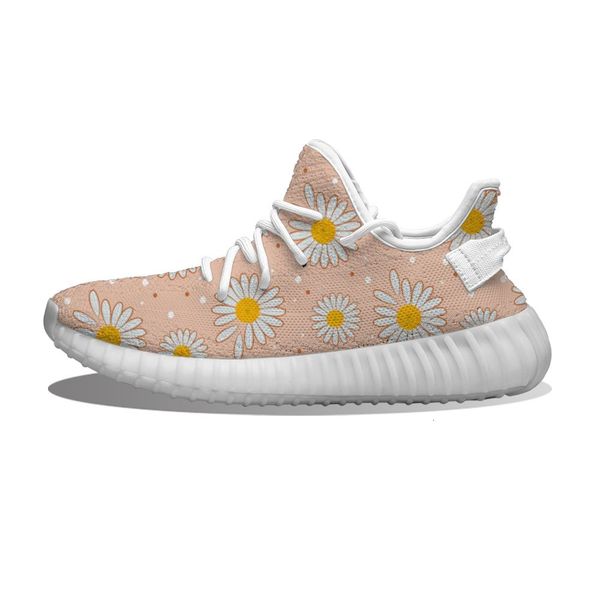 

diy custom yellow white daisy in pink background running shoes mh printed mens womens trainers outdoor sports sneakers