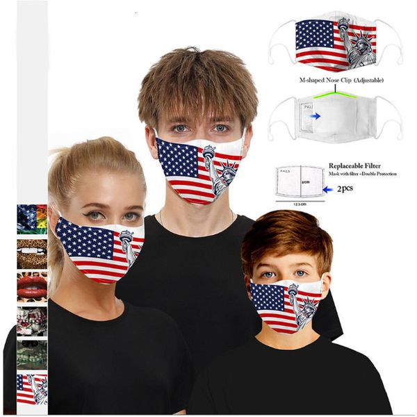 

haze dust-proof digital pm2.5 printing adjustable earhook with two chips and child mask