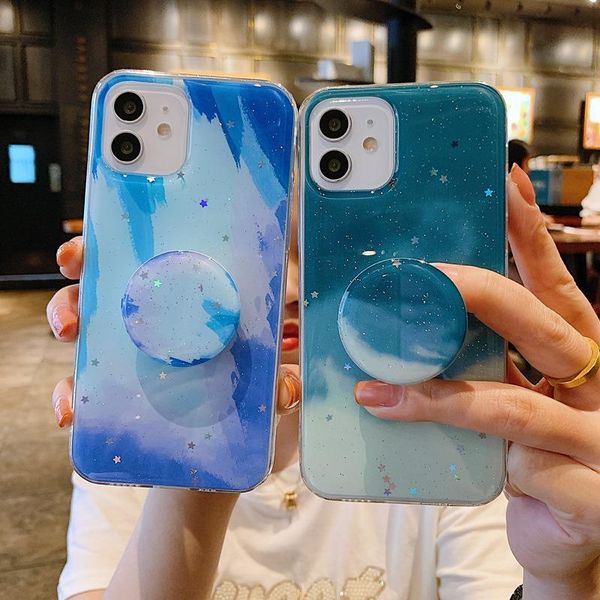 

cell phone pouches watercolor soft silicone holder case for samsungs30pro s21plu a02 m02 note10pro note10plus s20