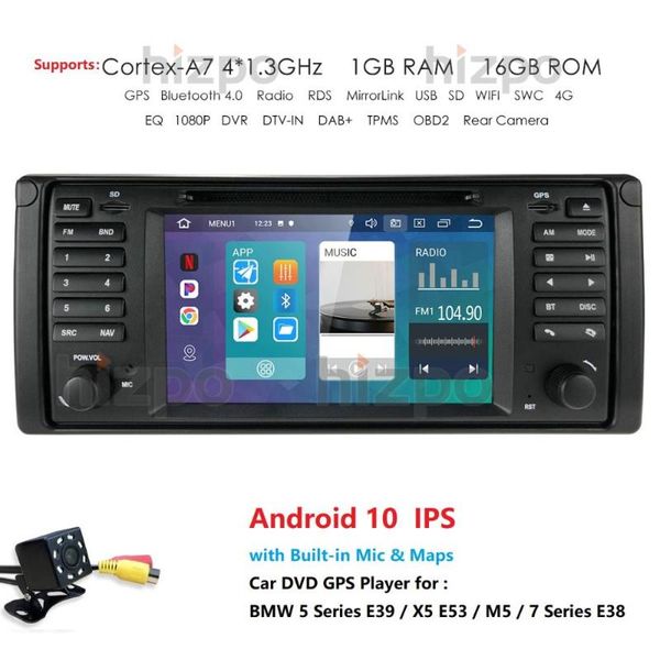 

android 10.0 4g 64g car dvd player for x5 e53 e39 gps stereo audio navigation multimedia screen head unit rds am fm dvr obd2