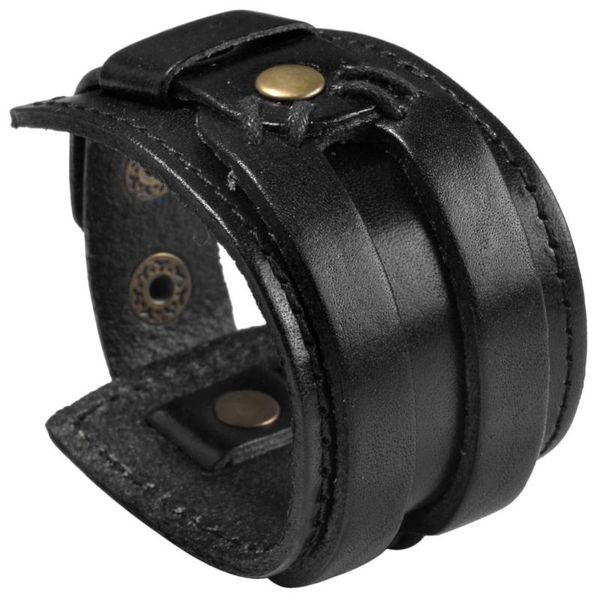 

tennis ayliss 1pc punk gothic buckle belt genuine leather men's bracelet wristband bangle cuff 7.5-8.3" men jewelry, Golden;silver