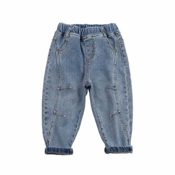 

jeans 2021 kids denim trousers clothing children boys and girls casual cotton loose pants 1-6 years, Blue